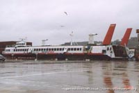 SRN4 The Princess Anne (GH-2007) undergoing maintenance at Hoverspeed